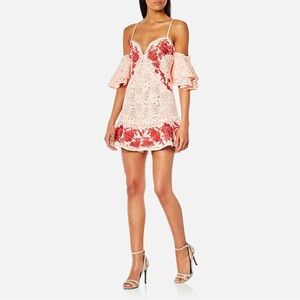 [CLEARANCE - Send Offers!] LACE MINI DRESS WITH LACE CAP SLEEVES